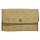 Christian Dior Honeycomb Canvas Chain Shoulder Bag Beige Gold Auth bs25041-13