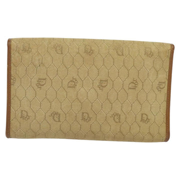 Christian Dior Honeycomb Canvas Chain Shoulder Bag Beige Gold Auth bs25041 - 0