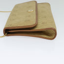 Christian Dior Honeycomb Canvas Chain Shoulder Bag Beige Gold Auth bs25041-3