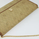 Christian Dior Honeycomb Canvas Chain Shoulder Bag Beige Gold Auth bs25041-6