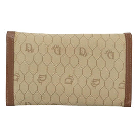 Christian Dior Honeycomb Canvas Wallet Beige Auth bs25042 - 0