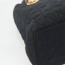 Christian Dior Canage Hand Bag Nylon Navy Gold Auth bs25043-11