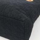 Christian Dior Canage Hand Bag Nylon Navy Gold Auth bs25043-15