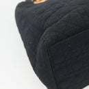 Christian Dior Canage Hand Bag Nylon Navy Gold Auth bs25043-16