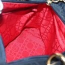 Christian Dior Canage Hand Bag Nylon Navy Gold Auth bs25043-18