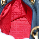 Christian Dior Canage Hand Bag Nylon Navy Gold Auth bs25043-18