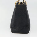 Christian Dior Canage Hand Bag Nylon Navy Gold Auth bs25043-4