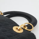 Christian Dior Canage Hand Bag Nylon Navy Gold Auth bs25043-8