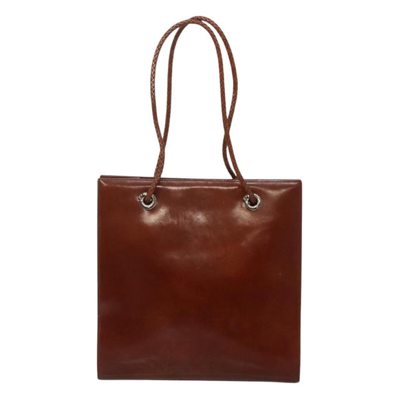 CARTIER Tote Bag Leather Brown Auth bs25048