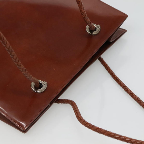 CARTIER Tote Bag Leather Brown Auth bs25048