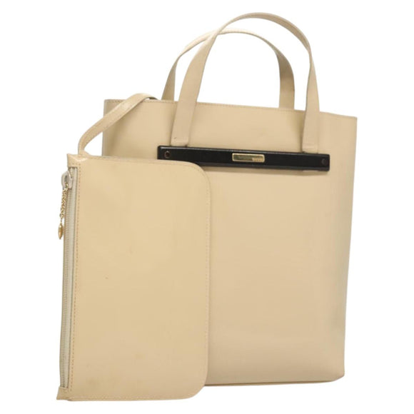 GUCCI Hand Bag Enamel Beige 000 2058 0558 0 Auth bs25058