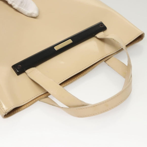 GUCCI Hand Bag Enamel Beige 000 2058 0558 0 Auth bs25058