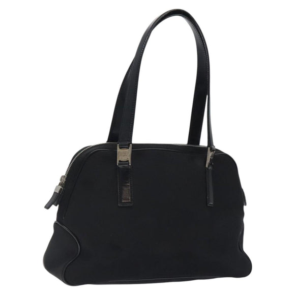 Salvatore Ferragamo Vala Shoulder Bag Nylon Black Silver Auth bs25066