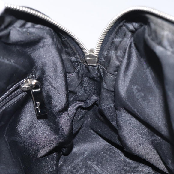 Salvatore Ferragamo Vala Shoulder Bag Nylon Black Silver Auth bs25066