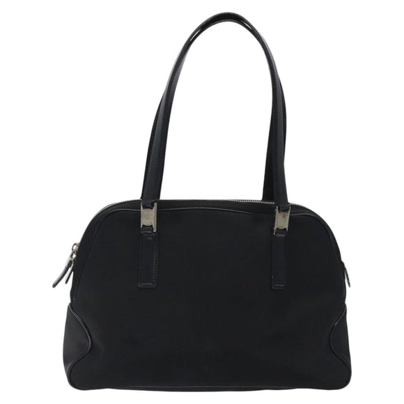 Salvatore Ferragamo Vala Shoulder Bag Nylon Black Silver Auth bs25066