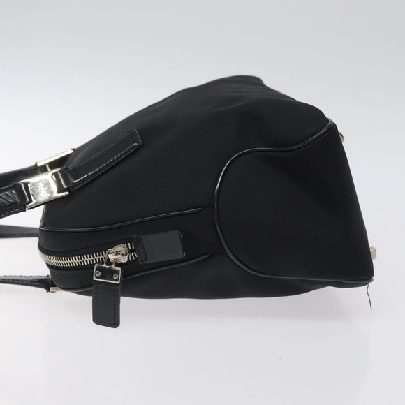 Salvatore Ferragamo Vala Shoulder Bag Nylon Black Silver Auth bs25066