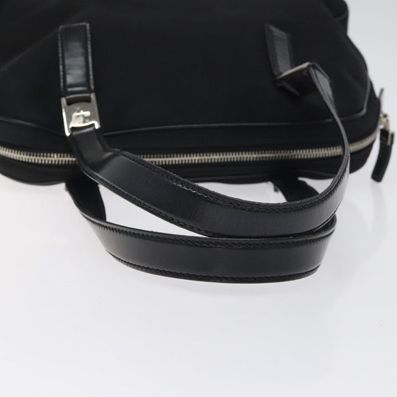 Salvatore Ferragamo Vala Shoulder Bag Nylon Black Silver Auth bs25066