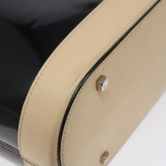 Salvatore Ferragamo Tote Bag Enamel Black Silver Auth bs25067