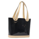Salvatore Ferragamo Tote Bag Enamel Black Silver Auth bs25067-1