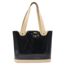 Salvatore Ferragamo Tote Bag Enamel Black Silver Auth bs25067-2
