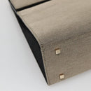 GUCCI Hand Bag Canvas Beige Gold Auth bs25071-15