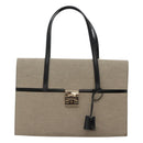 GUCCI Hand Bag Canvas Beige Gold Auth bs25071-13