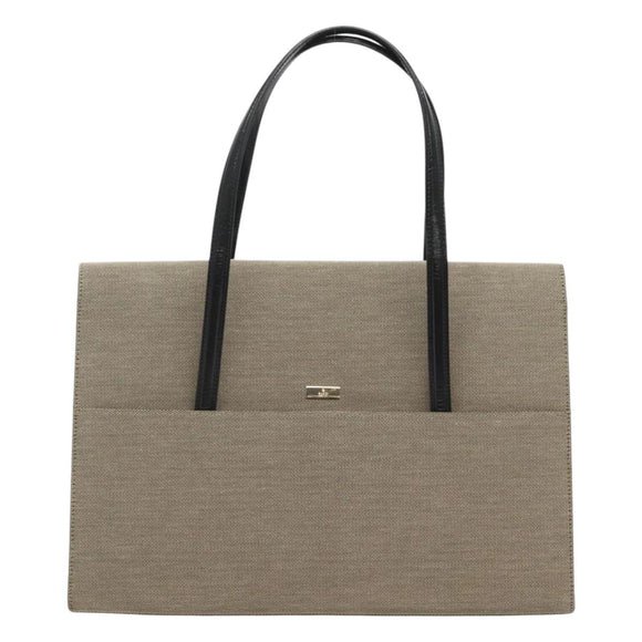 GUCCI Hand Bag Canvas Beige Gold Auth bs25071