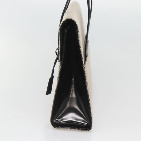 GUCCI Hand Bag Canvas Beige Gold Auth bs25071