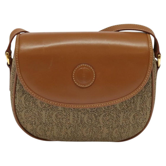 GUCCI Shoulder Bag Leather Brown Gold 007 14 0074 Auth bs25074