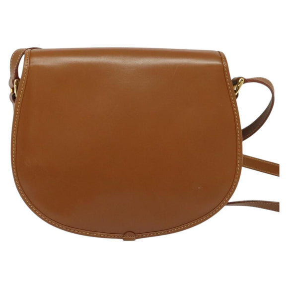 GUCCI Shoulder Bag Leather Brown Gold 007 14 0074 Auth bs25074