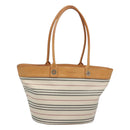 BURBERRY Shoulder Bag Canvas White Silver Auth bs25096-1