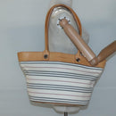 BURBERRY Shoulder Bag Canvas White Silver Auth bs25096-21