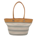 BURBERRY Shoulder Bag Canvas White Silver Auth bs25096-13