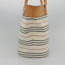 BURBERRY Shoulder Bag Canvas White Silver Auth bs25096-3