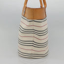 BURBERRY Shoulder Bag Canvas White Silver Auth bs25096-4