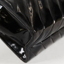 CHANEL V Stitch Shoulder Bag Enamel Black CC Auth bs25102-11