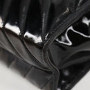 CHANEL V Stitch Shoulder Bag Enamel Black CC Auth bs25102-14