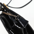 CHANEL V Stitch Shoulder Bag Enamel Black CC Auth bs25102-17