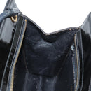 CHANEL V Stitch Shoulder Bag Enamel Black CC Auth bs25102-20