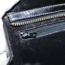 CHANEL V Stitch Shoulder Bag Enamel Black CC Auth bs25102-22