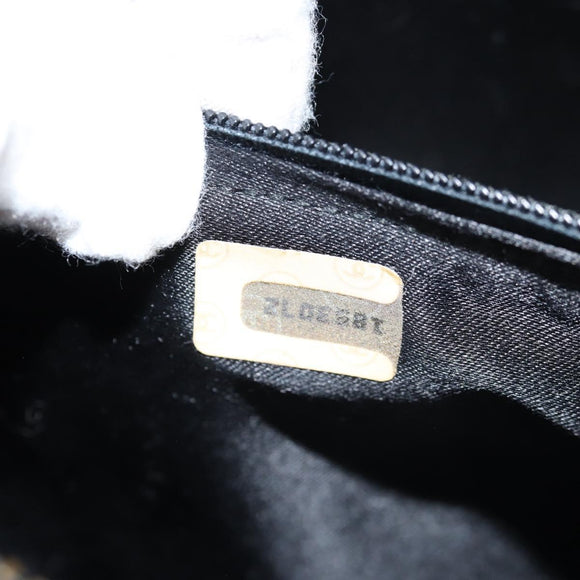 CHANEL V Stitch Shoulder Bag Enamel Black CC Auth bs25102