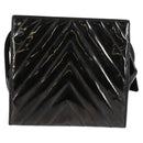 CHANEL V Stitch Shoulder Bag Enamel Black CC Auth bs25102-3