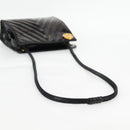 CHANEL V Stitch Shoulder Bag Enamel Black CC Auth bs25102-7