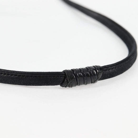 CHANEL V Stitch Shoulder Bag Enamel Black CC Auth bs25102