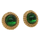 CHANEL Earring metal Gold CC Auth bs25107-1