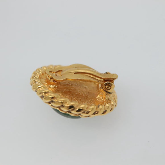 CHANEL Earring metal Gold CC Auth bs25107