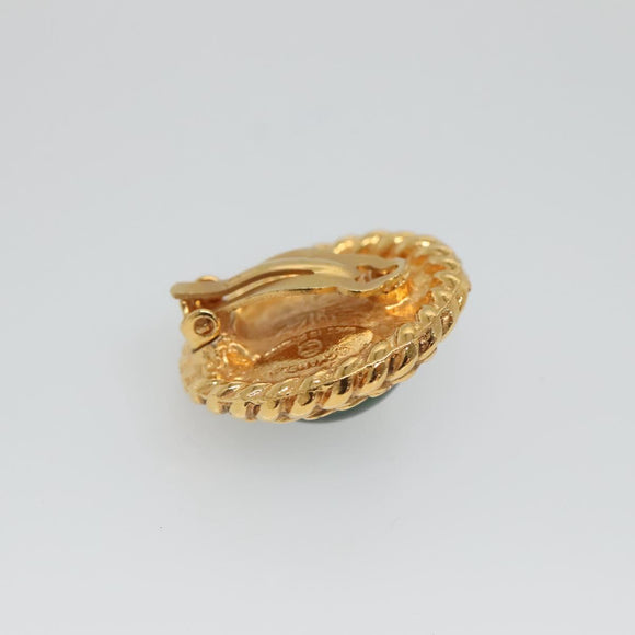 CHANEL Earring metal Gold CC Auth bs25107