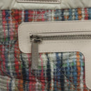 CHANEL Coco Cocoon PM Hand Bag Nylon White Multicolor Silver CC Auth bs25111-19