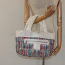 CHANEL Coco Cocoon PM Hand Bag Nylon White Multicolor Silver CC Auth bs25111-24