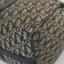 Christian Dior Trotter Canvas Boston Bag Navy Gold Auth bs25120-14